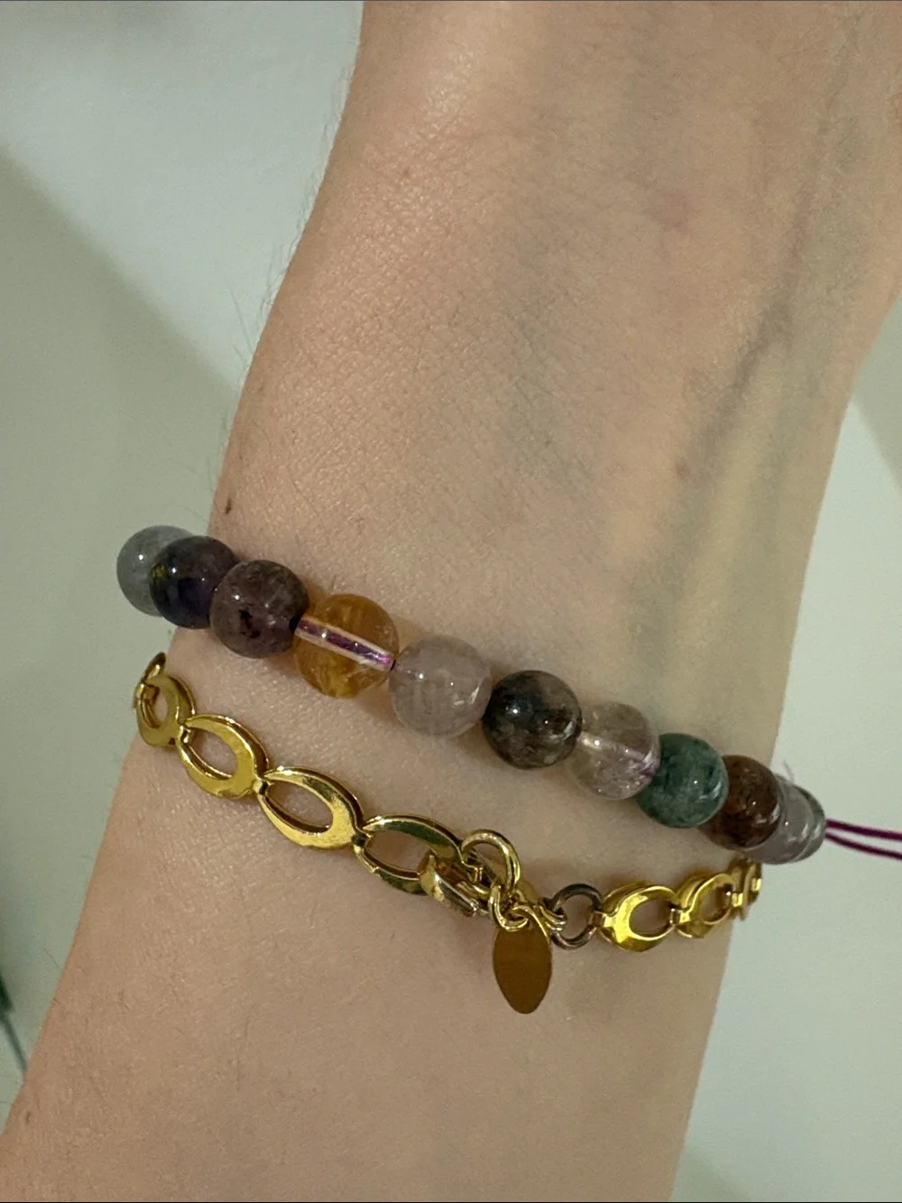 Multicolor Natural Gemstone Beaded Bracelet - Women's Stretch Bracelet